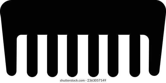 Comb icon. Black icon isolated on white background. Comb silhouette. Simple icon. Web site page and mobile app design vector element.