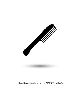 Comb icon - black vector illustration
