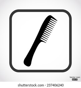comb icon - black vector illustration