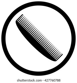 Comb icon black white. Comb for hair and beauty tool. Vector illustration