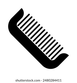 Comb icon. Blue comb, grooming, hair care, styling, personal care, hygiene, beauty, salon, barber, accessory.