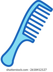 Comb Icon Blue Vector Illustration