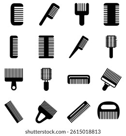 comb icon collection, style mixed