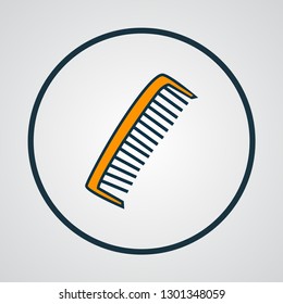 Comb icon colored line symbol. Premium quality isolated hairbrush element in trendy style.