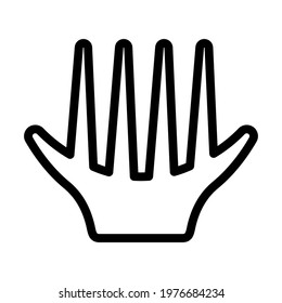 Comb Icon. Editable Bold Outline Design. Vector Illustration.