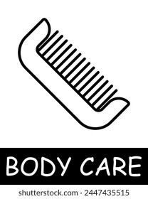 Comb icon. Essence of body care, health, and beauty, girl, woman, hair, device, skin care, simplicity, physical health and self confidence. Korean cosmetics and personal care concept.