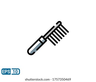 comb icon in filled line style isolated on white background. EPS 10 