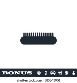 Comb icon flat. Black pictogram on white background. Vector illustration symbol and bonus button