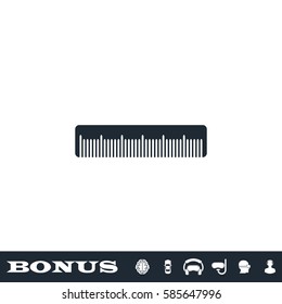 Comb icon flat. Black pictogram on white background. Vector illustration symbol and bonus button