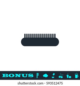 Comb icon flat. Black pictogram on white background. Vector illustration symbol and bonus button