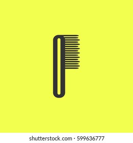 Comb icon flat. Black pictogram on white background. Vector illustration symbol and bonus button