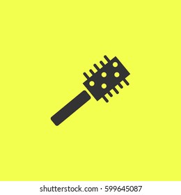 Comb icon flat. Black pictogram on white background. Vector illustration symbol and bonus button
