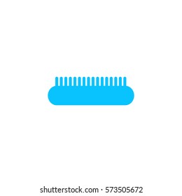 Comb icon flat. Blue pictogram on white background. Vector illustration symbol
