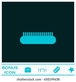 Comb icon flat. Blue pictogram on dark background. Vector illustration symbol and bonus icons