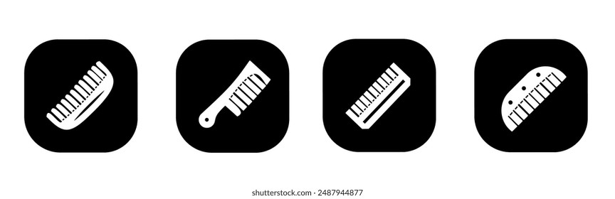 Icono de peine en plano. Diseño de icono de peine. Vector estándar.