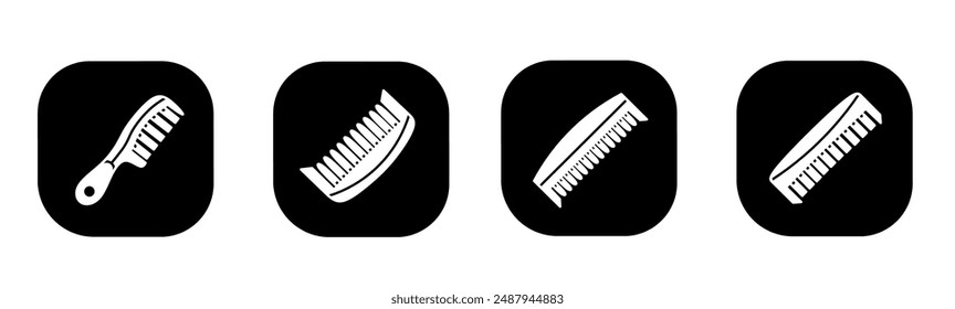 Icono de peine en plano. Diseño de icono de peine. Vector estándar.