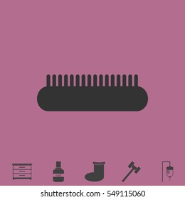 Comb icon flat. Simple vector grey pictogram and bonus symbol