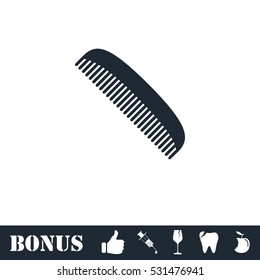 Comb icon flat. Vector illustration symbol and bonus pictogram