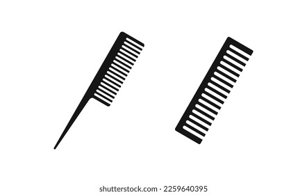 Comb icon. Hair symbol. Barber signs. Haircut salon symbols. Tool styling for barbershop icons. Black color. Vector isolated sign.