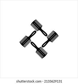 Comb Icon, Hair Comb Icon, Tool With Row Of Narrow Teeth Used To Untangle, Arrange Hair Vector Art Illustration