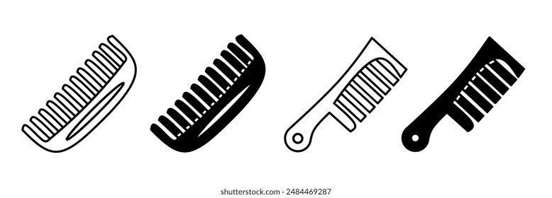 Comb icon illustration on white background. Comb icon set for business. Stock vector.