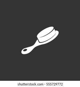 Comb icon isolated on black background. Comb vector logo. Flat design style. Modern vector pictogram for web graphics - stock vector