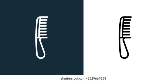 Kamm-Symbol einzeln auf Weiß und Schwarz. Comb Kontur lineares Vektorsymbol aus der Friseursammlung für mobile Apps, Web und ui.