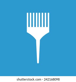comb icon, isolated, white on the blue background. Exclusive Symbols 