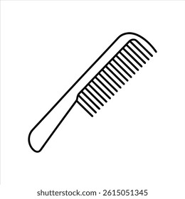 Comb Icon Line Art Minimalist Vector Illustration