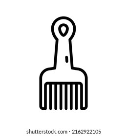 Comb Icon. Line Art Style Design Isolated On White Background