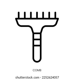 comb icon. Line Art Style Design Isolated On White Background