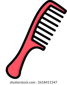 Comb Icon Lineal Color Vector Illustration
