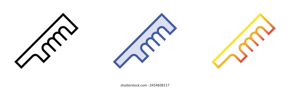 comb icon. Linear, Blue Fill and Gradient Style Design Isolated On White Background