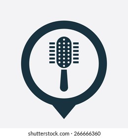 comb icon map pin on white background
