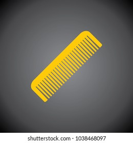 Comb icon on black background.