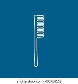 Comb Icon On Blue Background
