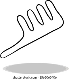 Comb icon on white background, flat design, hand drawing. Illustration of accessory, contour of symbol black