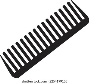 Comb icon on white background. Wide tooth comb sign. Hairbrush black symbol. flat style. 