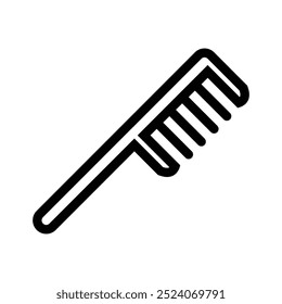 comb icon. Outline style design isolated on white background