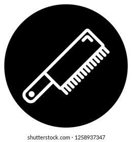 comb icon with perfect black circle background.