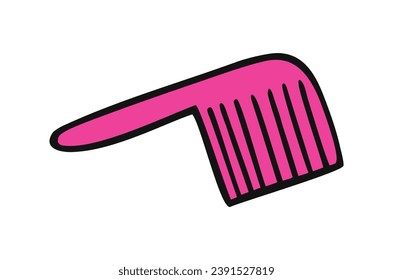 Comb Symbol. rosafarbene Symbol einzeln auf weißem Hintergrund. Kammsilhouette. Einfaches Symbol
