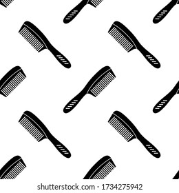 Comb-Symbol Nahtloses Muster, Symbol für den Haarkamm, Werkzeug mit einer Reihe von schmalen Zangen, die zum Entwirren verwendet werden, Darstellung des Harfenvektors Kunstdarstellung