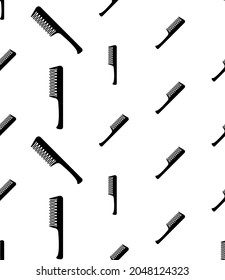 Comb Icon Seamless Pattern, Hair Comb Icon, Tool With Row Of Narrow Teeth Used To Untangle, Arrange Hair Vector Art Illustration