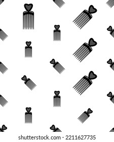 Comb Icon Seamless Pattern, Hair Comb Icon, Tool With Row Of Narrow Teeth Used To Untangle, Arrange Hair Vector Art Illustration