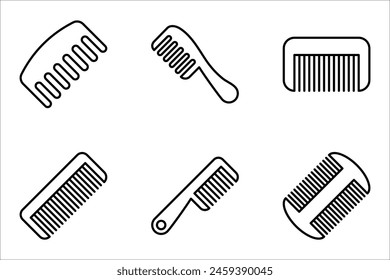 comb icon set. comb of beauty, hair stylist, fashion, salon women, vector illustration on white background