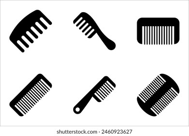 comb icon set. comb of beauty, hair stylist, fashion, salon women, vector illustration on white background