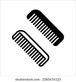 comb icon set. comb of beauty, hair stylist, fashion, salon women, vector illustration on white background