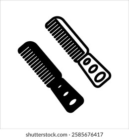 comb icon set. comb of beauty, hair stylist, fashion, salon women, vector illustration on white background