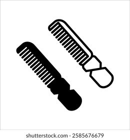 comb icon set. comb of beauty, hair stylist, fashion, salon women, vector illustration on white background