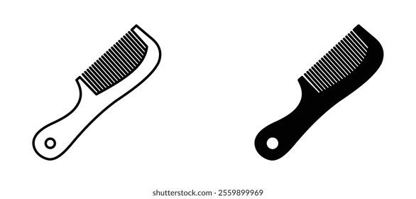 Comb Icon set in black color for ui designs